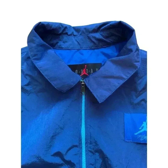 Jordan Essentials Flight Woven Full Zip Nylon Jacket Loose Fit Royal Blue Small - Picture 8 of 14